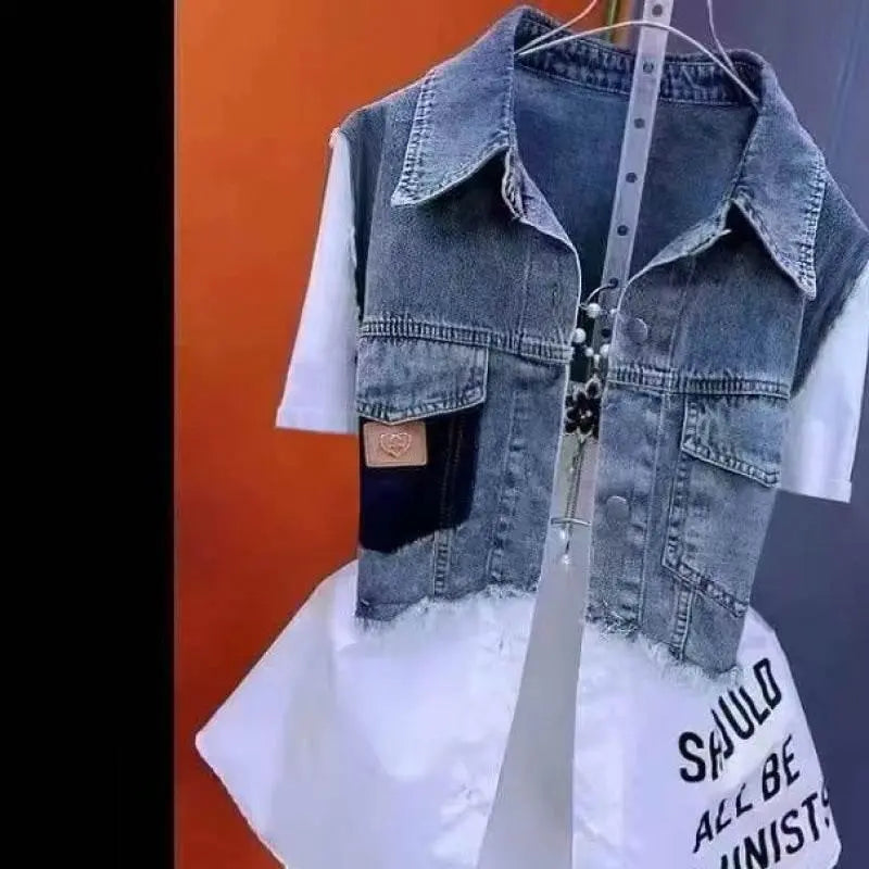 Striped Denim Coat Women'S Design Niche Jacket Top  Pre2brand