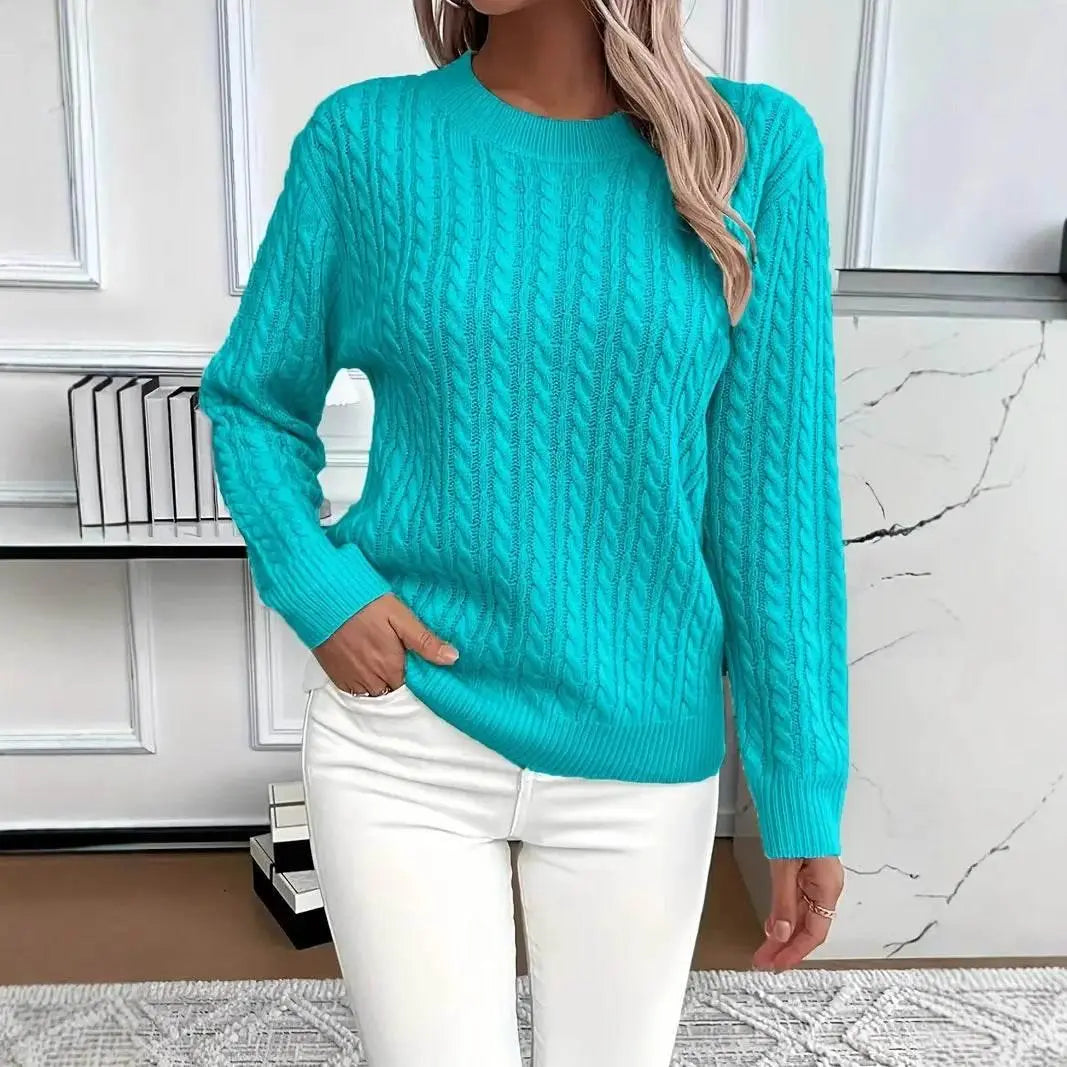 Versatile Fashion Classic Twist Round Neck Sweater  Pre2brand