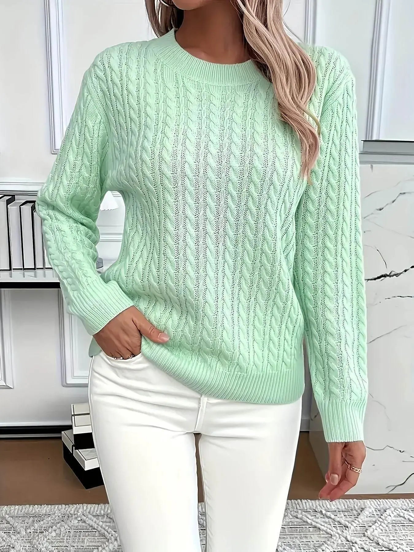 Versatile Fashion Classic Twist Round Neck Sweater  Pre2brand