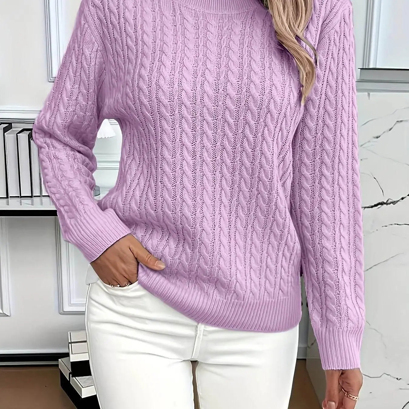Versatile Fashion Classic Twist Round Neck Sweater  Pre2brand