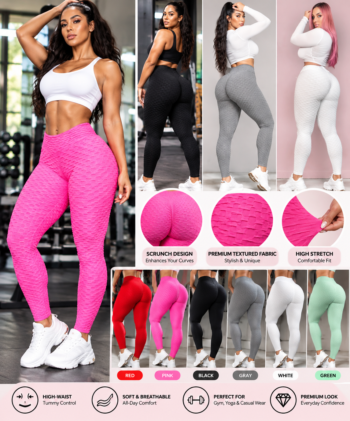 Women's High-Waist Scrunch Butt-Lifting Leggings – image 2 of 15