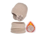 Winter Earflaps Slipover Knitted Woolen Cap Scarf  Pre2brand
