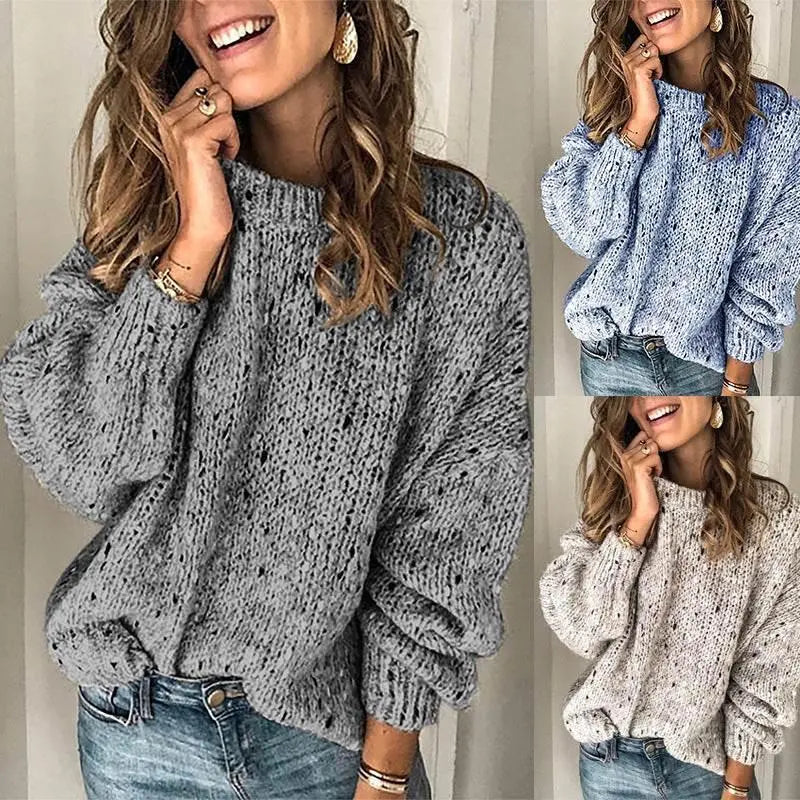 Winter Polka Dot Pullover Knitted Sweater for women  Pre2brand