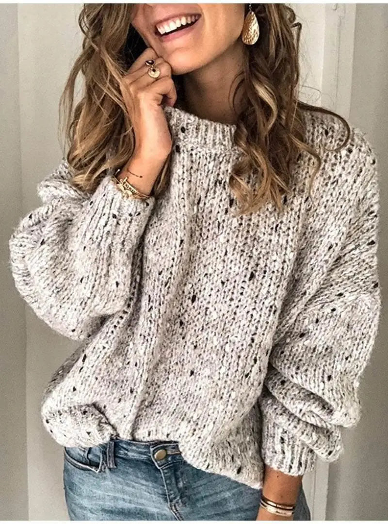 Winter Polka Dot Pullover Knitted Sweater for women  Pre2brand