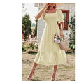 Women'S Chiffon Jacquard Slim-Fit Solid Color Dress  Pre2brand