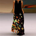 Women'S Clothing Printed V-Neck Large Swing Dress  Pre2brand