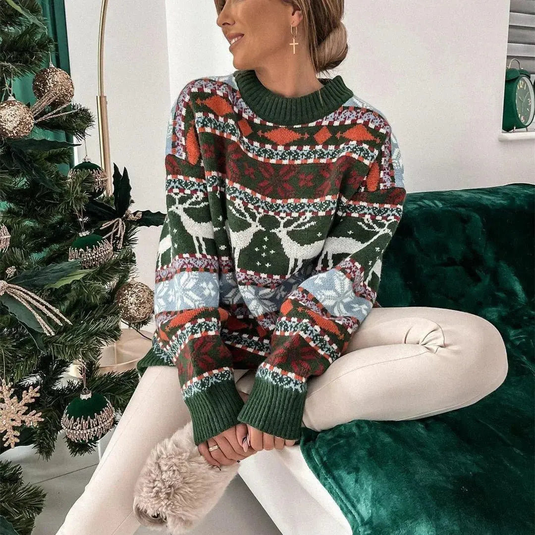 Women'S Fashion Round Neck Loose Sweater  Pre2brand