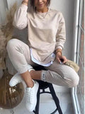 Women'S Sports Suit Fashion Slit Design Sweatshirt  Pre2brand