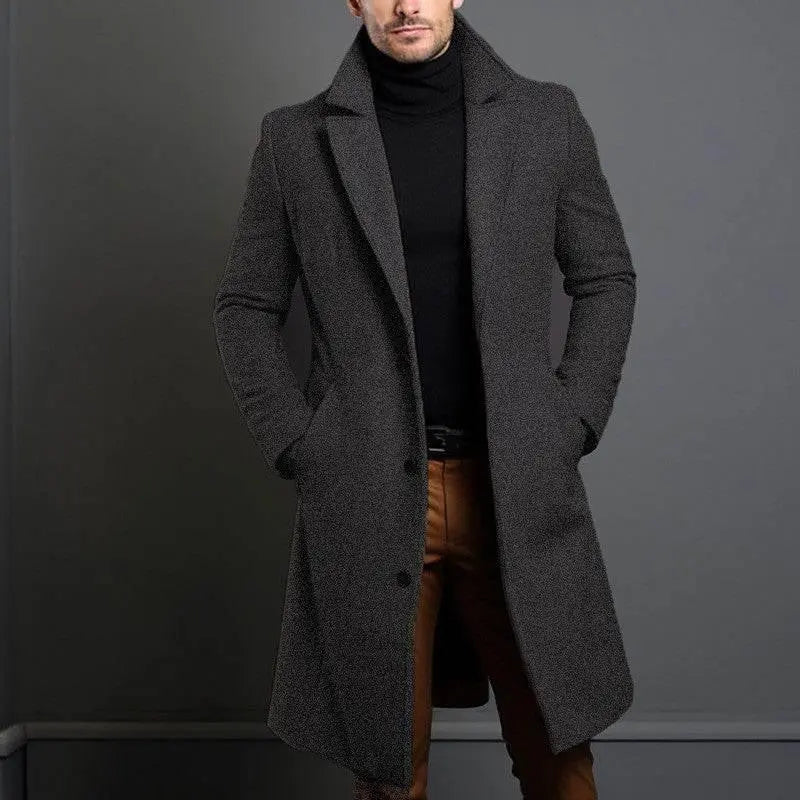 Woolen Men'S Mid-Length Trench Coat  Pre2brand