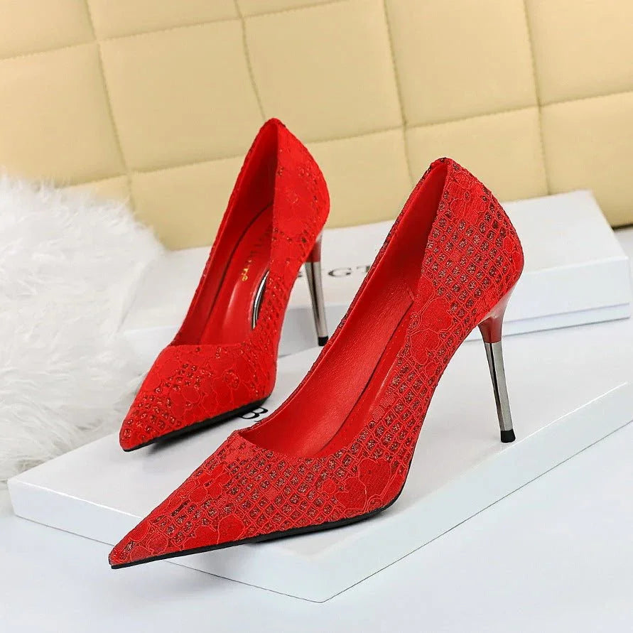 Women's Sequined Pointed Toe Stiletto Heels  Pre2brand
