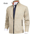 Men'S Solid Color Stand Collar Cardigan Sweaters Coat  Pre2brand