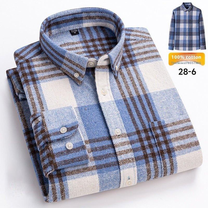 Retro Plaid Long Sleeve Casual Men'S Clothing Shirt  Pre2brand