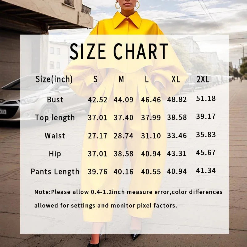 Women'S Casual Work 2 Piece Set Bell Long Sleeve Shirt Harem Pant Outfits  Pre2brand