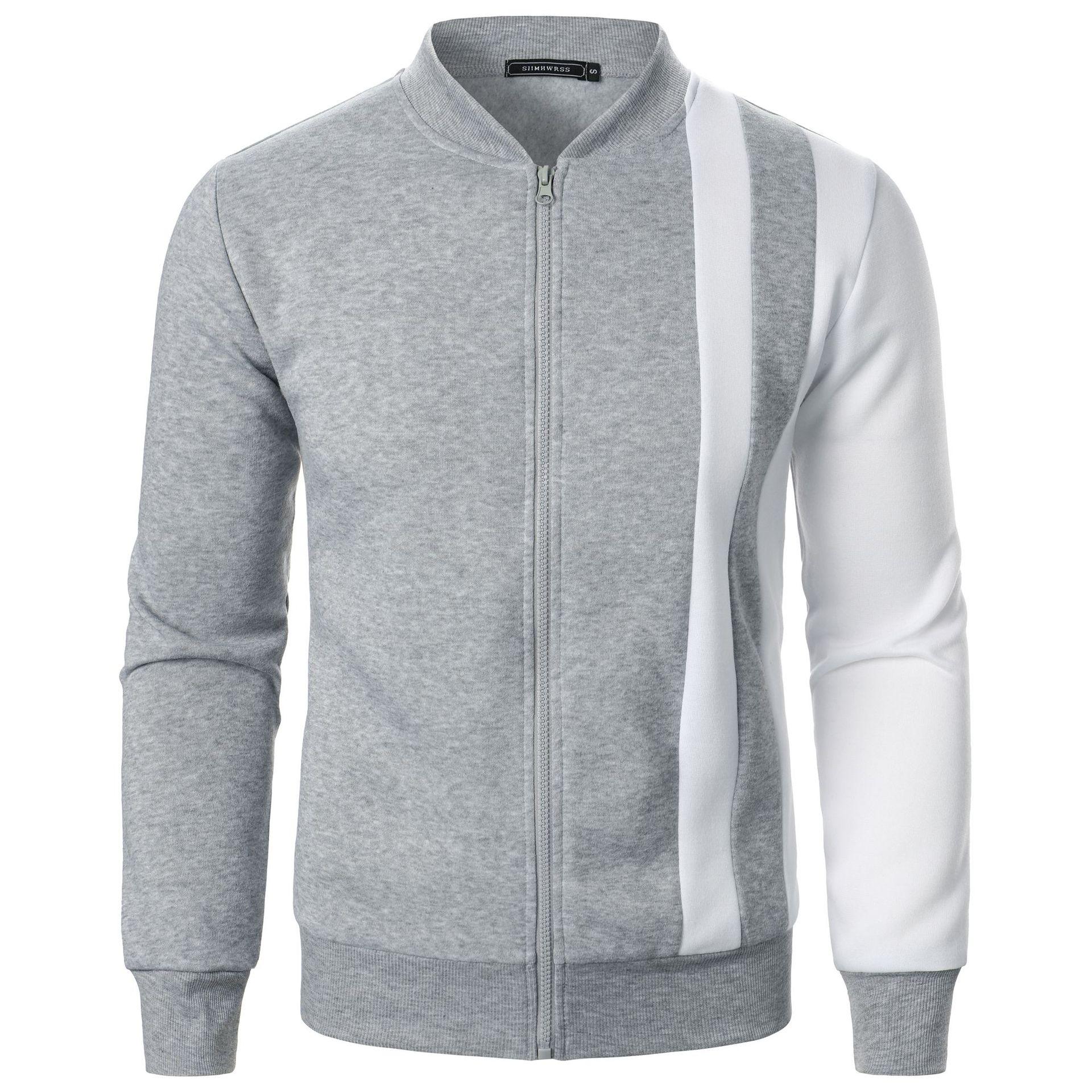 Zipped Stand Collar Multicolor Hoodie Casual Jacket  Pre2brand