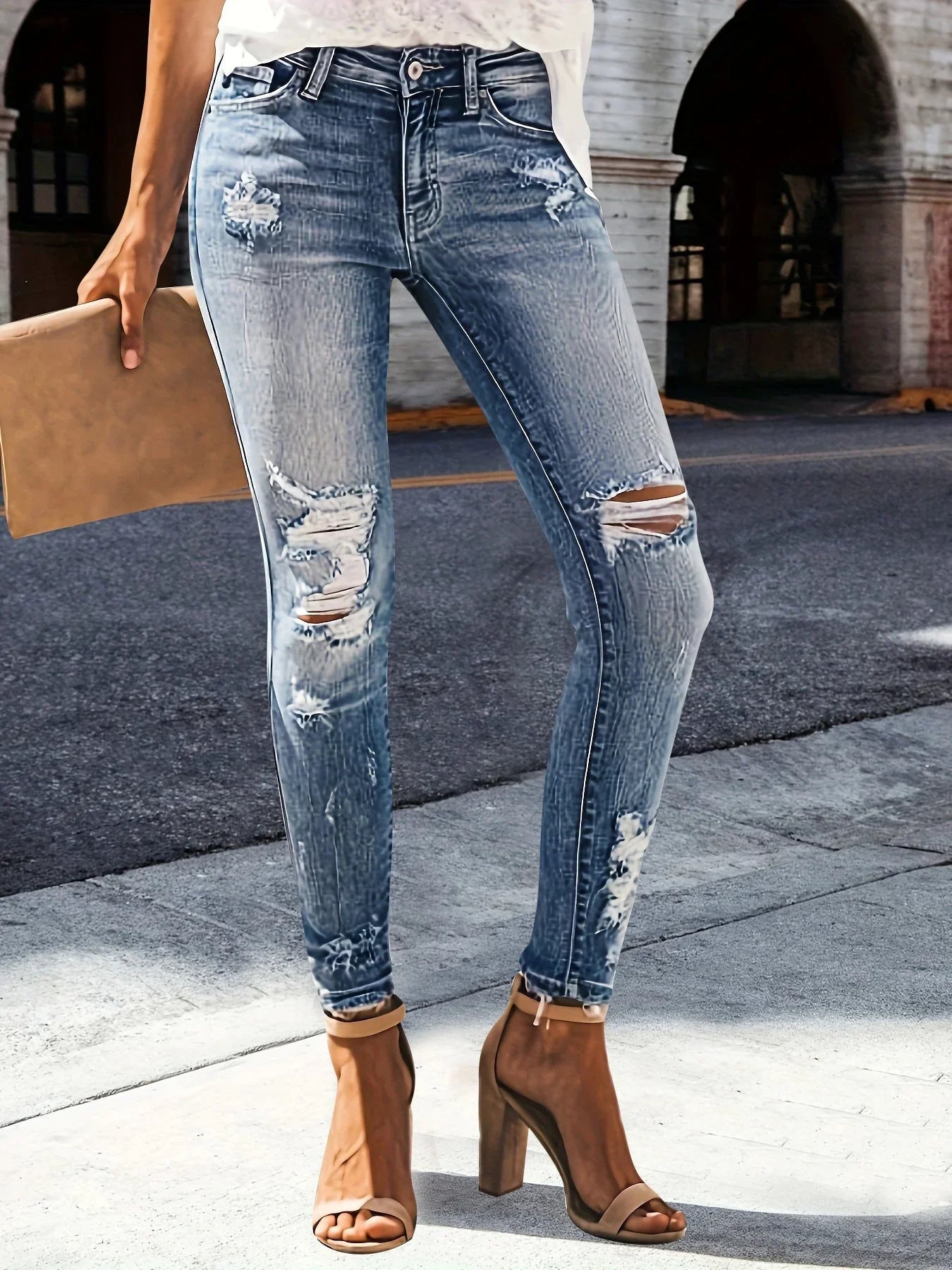 Jeans Women'S High Elastic Slim Fit Slimming  Pre2brand