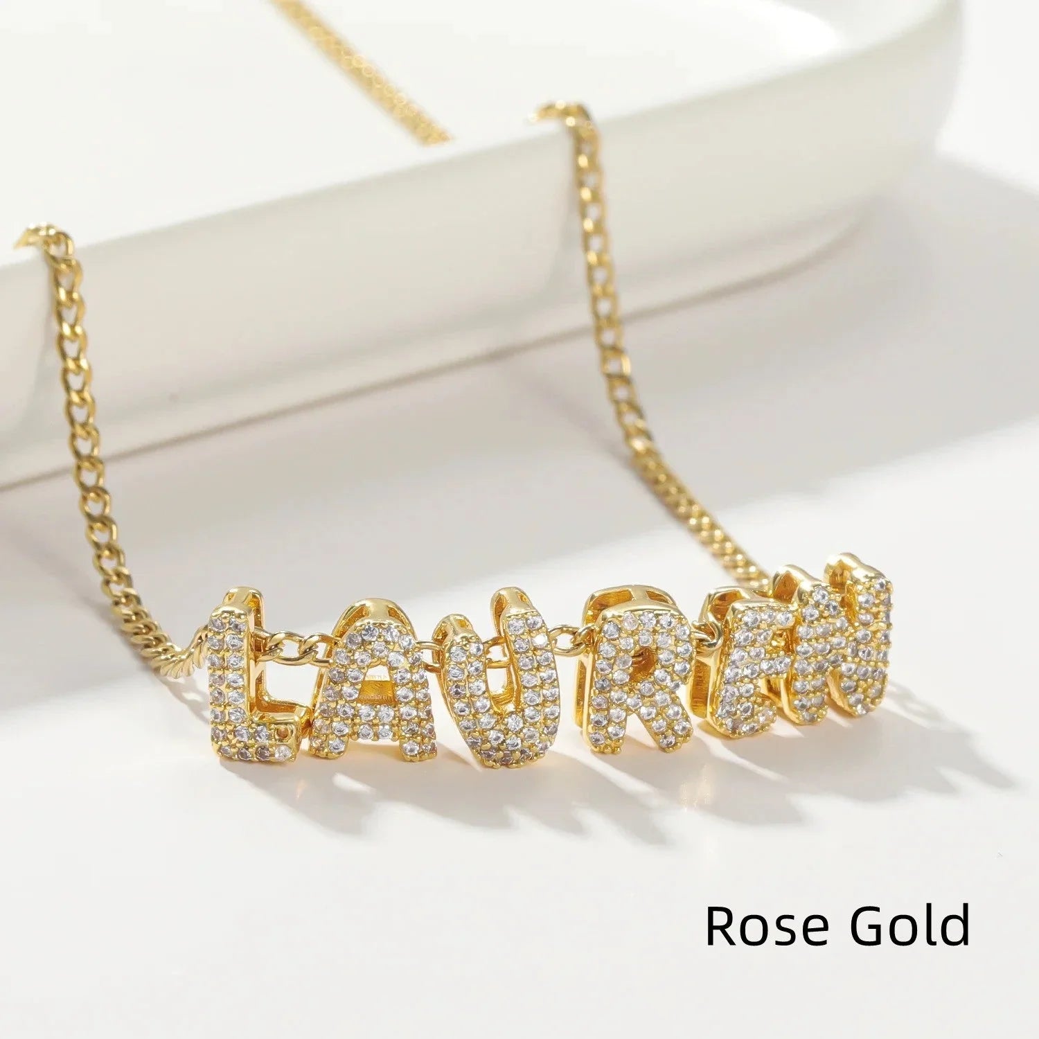 Women's 3D Crystal Bubble Name Pendant Necklace  Pre2brand