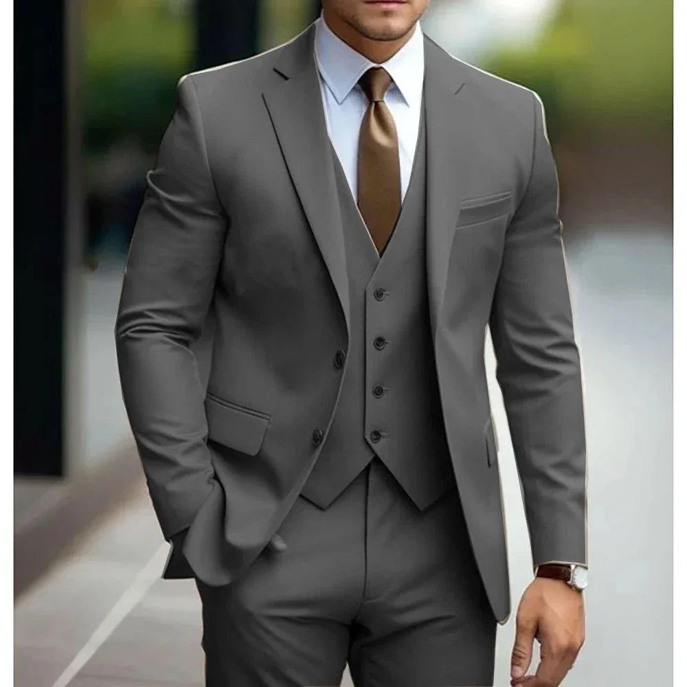 Business Casual Men'S Three-Piece Suit For Bridegroom Men'S Wedding  Pre2brand