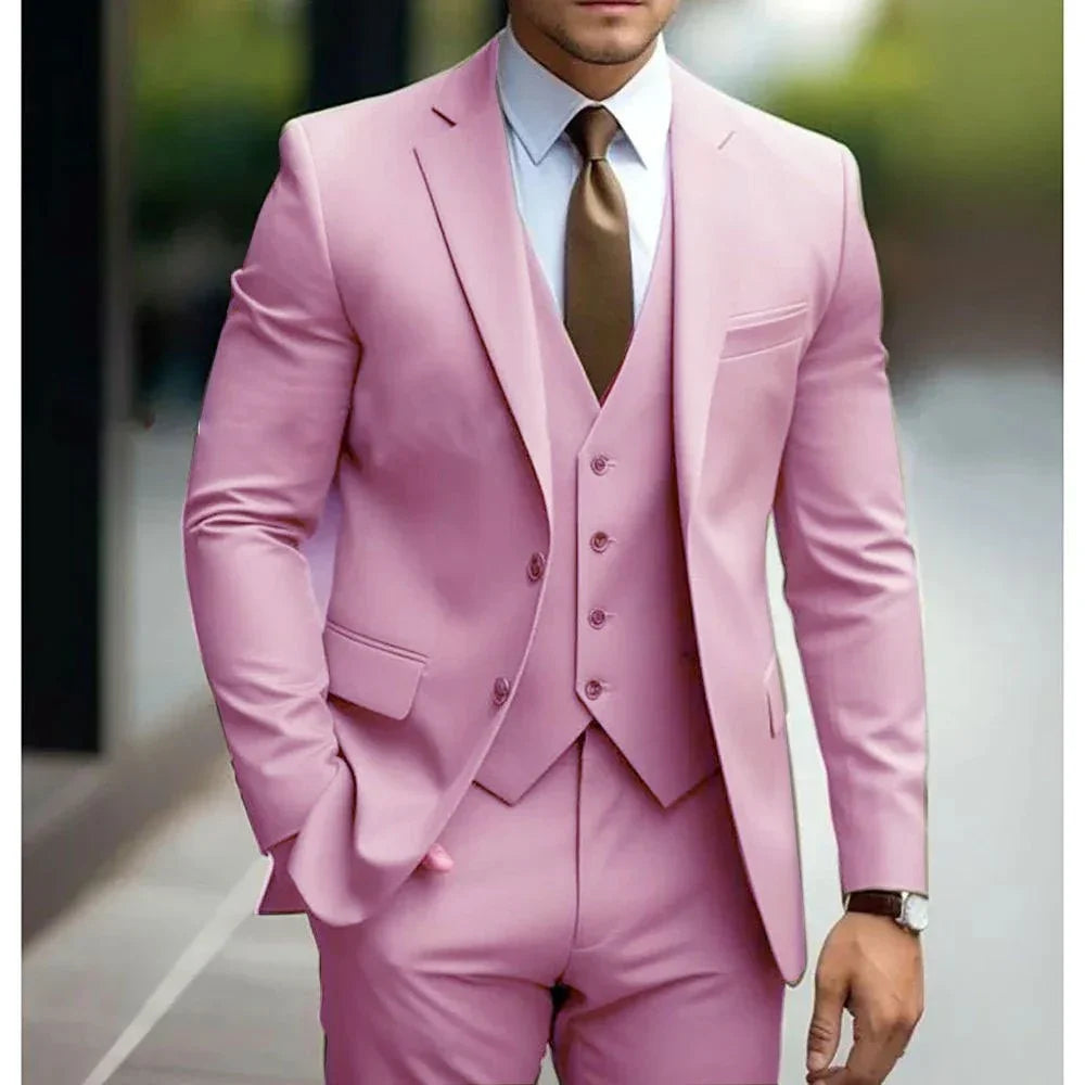 Business Casual Men'S Three-Piece Suit For Bridegroom Men'S Wedding  Pre2brand