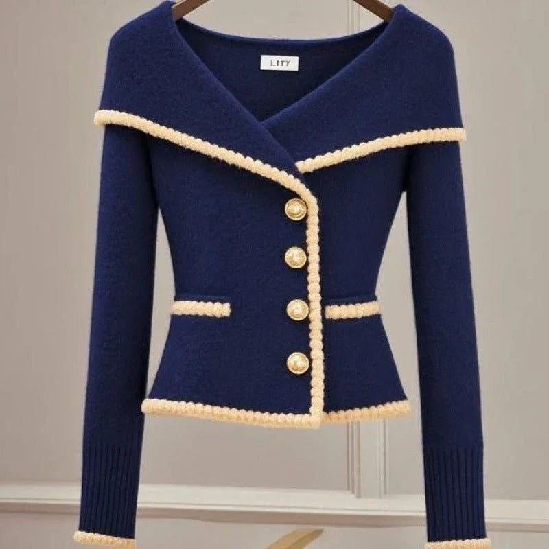 Women's Lapel Knit Cardigan  Pre2brand
