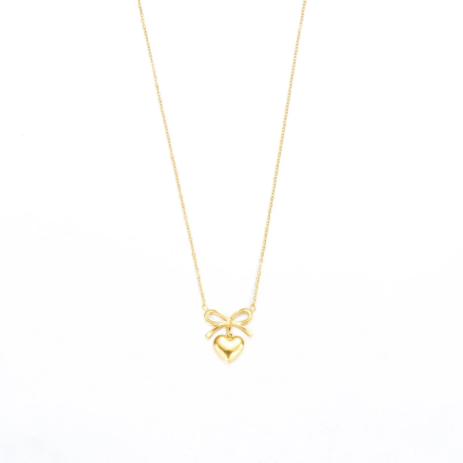 Women's Stainless Steel Heart Bowknot Choker Necklace  Pre2brand