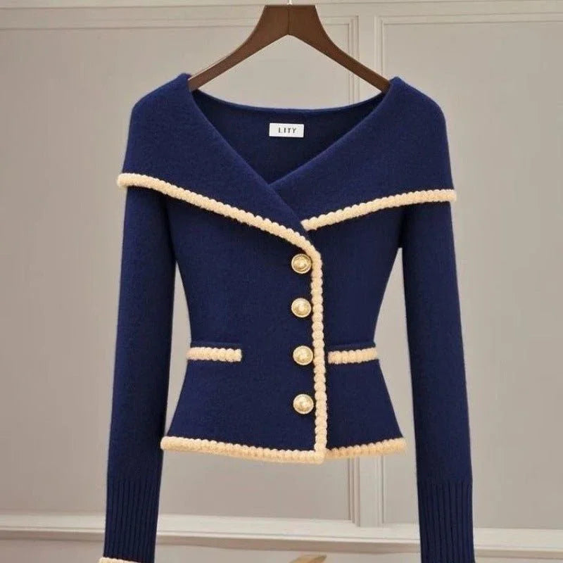 Women's Lapel Knit Cardigan  Pre2brand