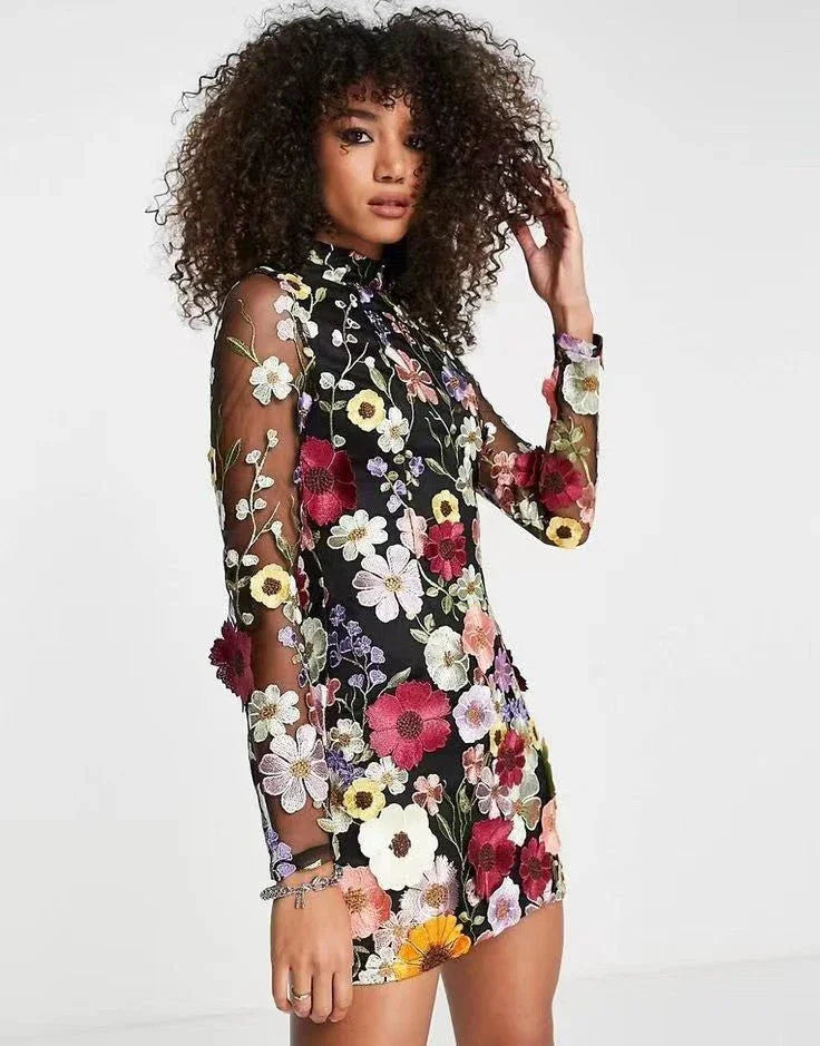 Women Flower sexy dress mini dress  Pre2brand