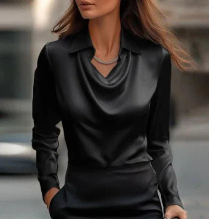 Women's Solid Color Collared Blouse  Pre2brand