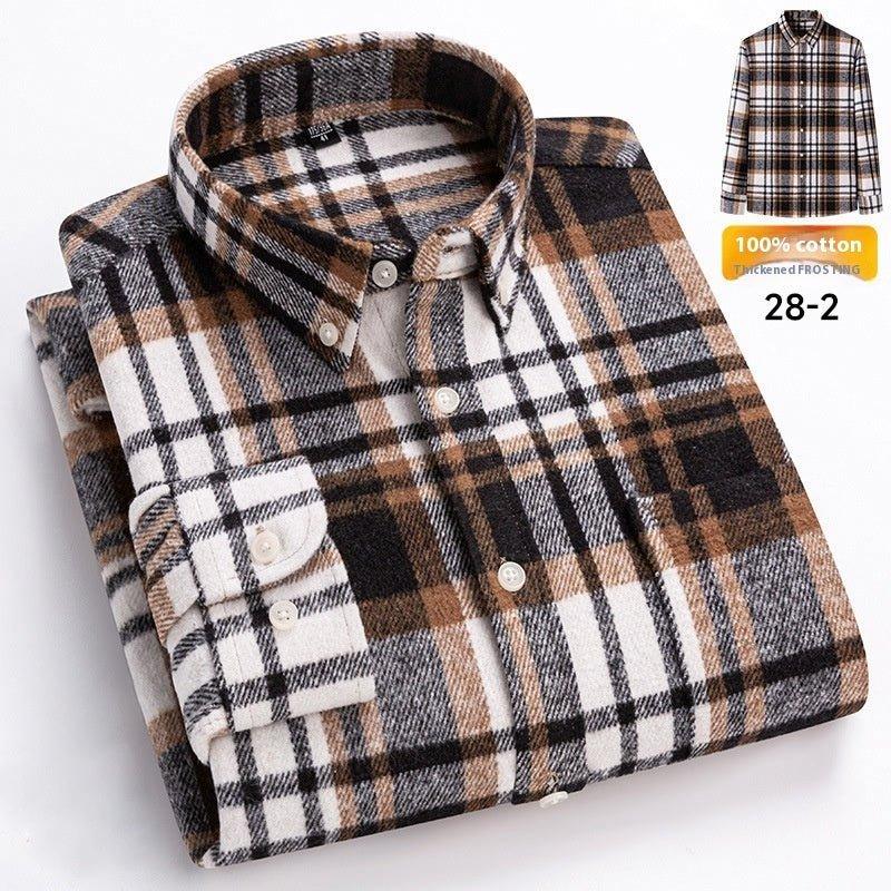 Retro Plaid Long Sleeve Casual Men'S Clothing Shirt  Pre2brand
