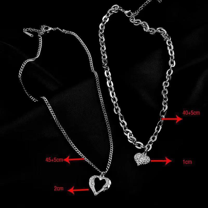 Women's Angel Wings Double Heart Love Necklace Set  Pre2brand