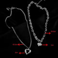 Women's Angel Wings Double Heart Love Necklace Set  Pre2brand