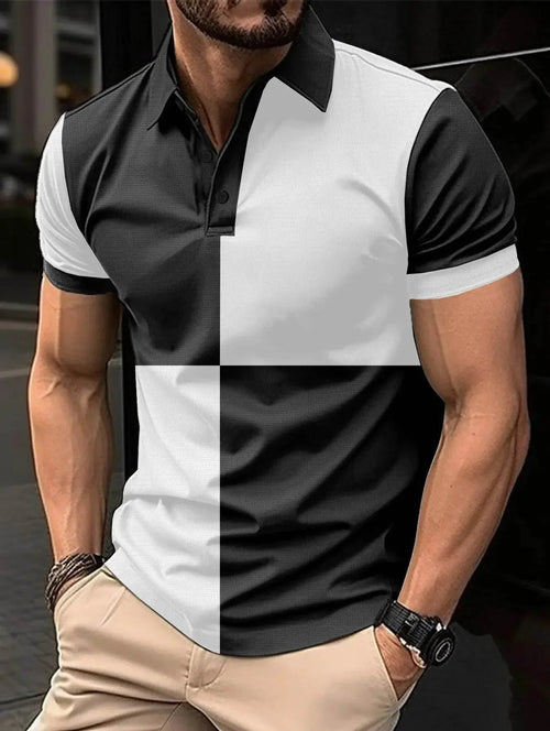 Men's Color Stitching Polo Shirt