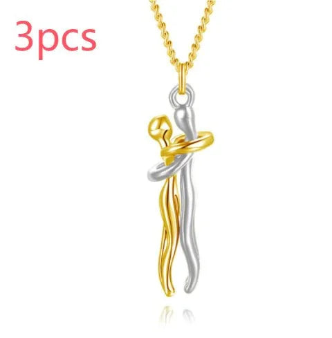 Unisex Love Hug Couple Clavicle Chain Necklace  Pre2brand