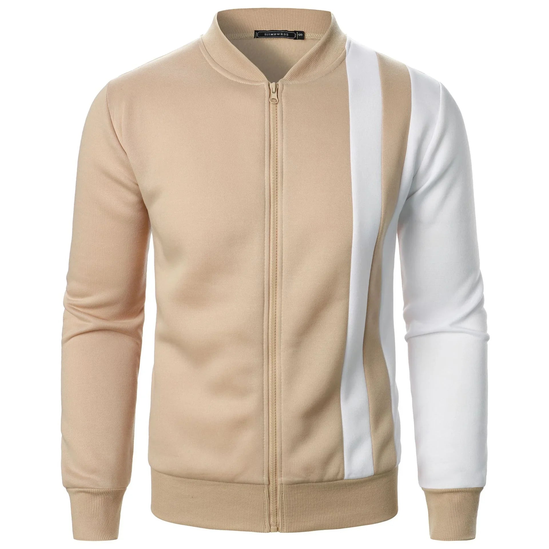 Zipped Stand Collar Multicolor Hoodie Casual Jacket  Pre2brand