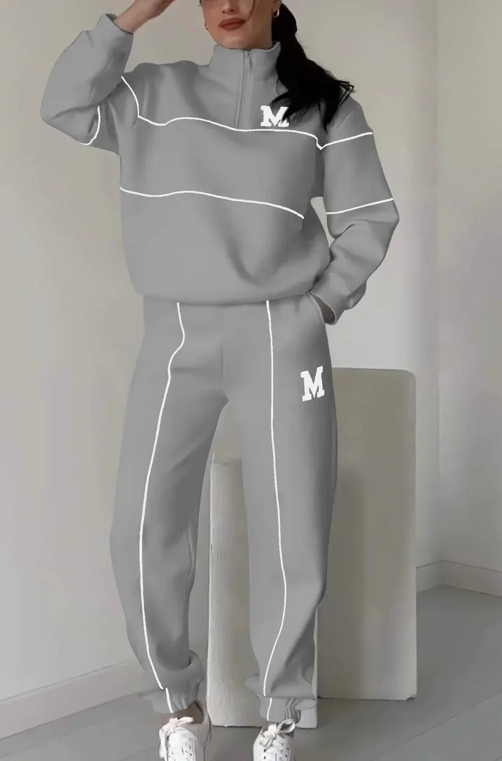 Womens 2 Piece Outfits Lounge Hoodless Pullover Sweatshirt Sweatsuit Sets Sweatshirt Baggy Fashion Sweatpants With Pockets  Pre2brand