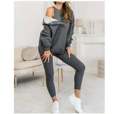 Women'S Solid Color Vest Hoodie And Pants Set  Pre2brand