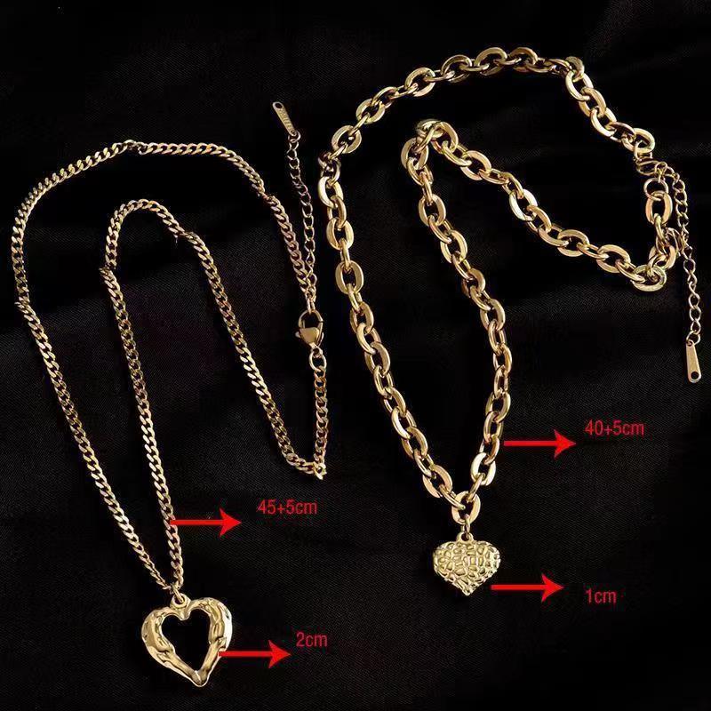 Women's Angel Wings Double Heart Love Necklace Set  Pre2brand