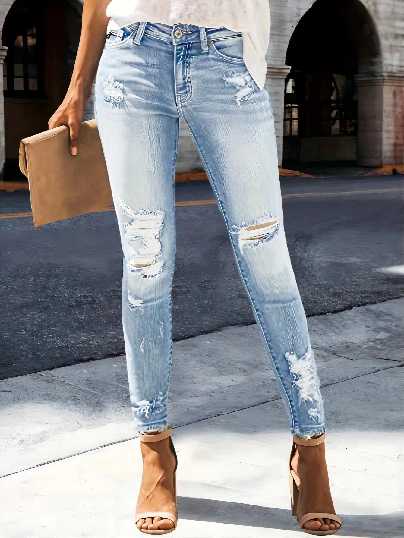Jeans Women'S High Elastic Slim Fit Slimming  Pre2brand