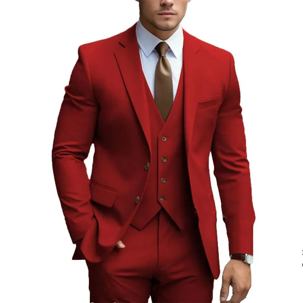 Business Casual Men'S Three-Piece Suit For Bridegroom Men'S Wedding  Pre2brand
