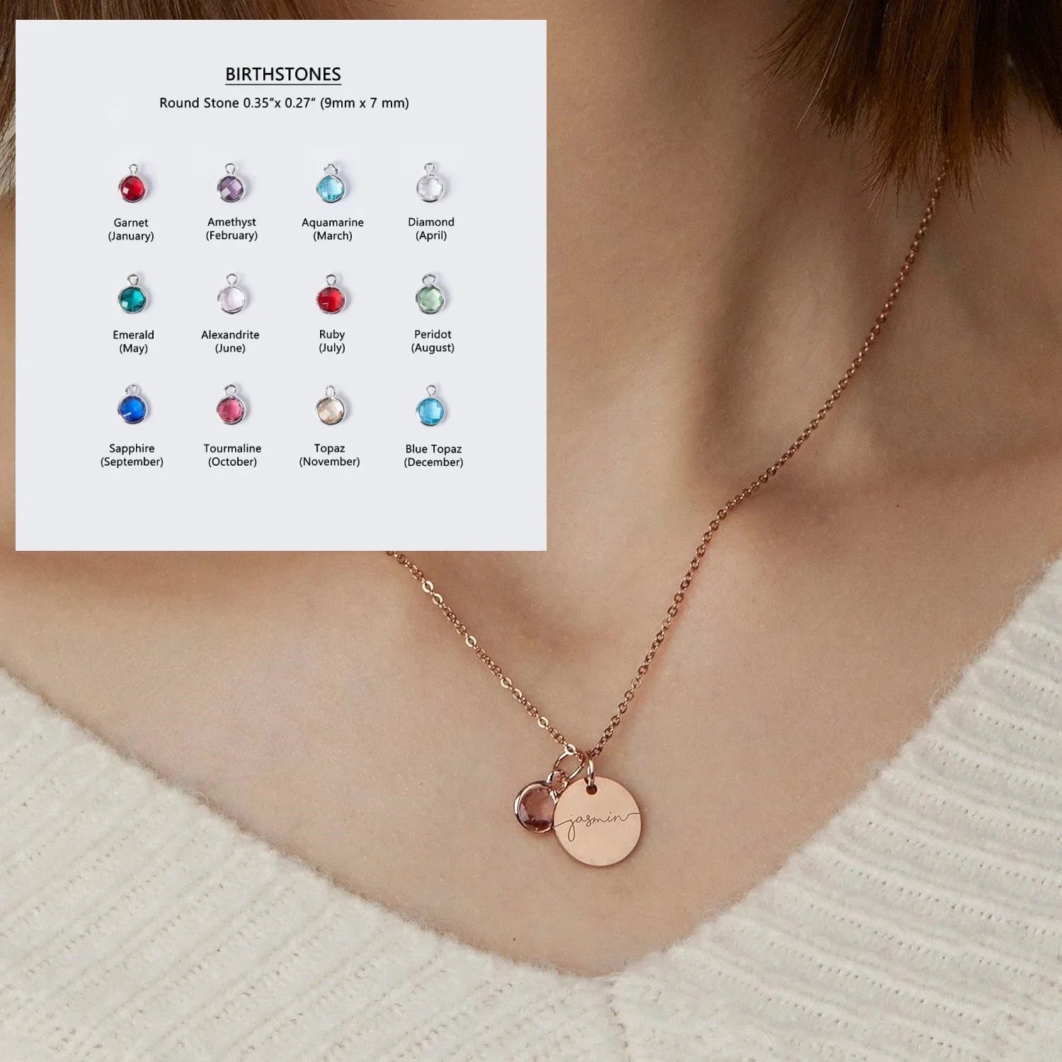 Women's Personalized Name & Birthstone Necklace  Pre2brand