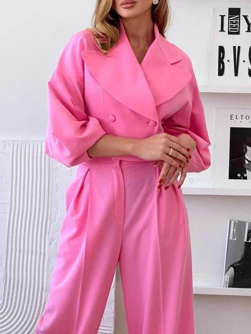 Women's Lapel Jacket & High-Waist Pants Suit  Pre2brand