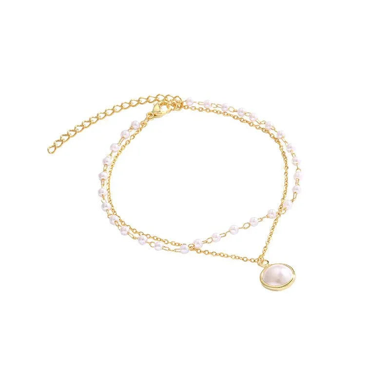 Women's Luxury Pearl & Gold Charm Bracelet  Pre2brand