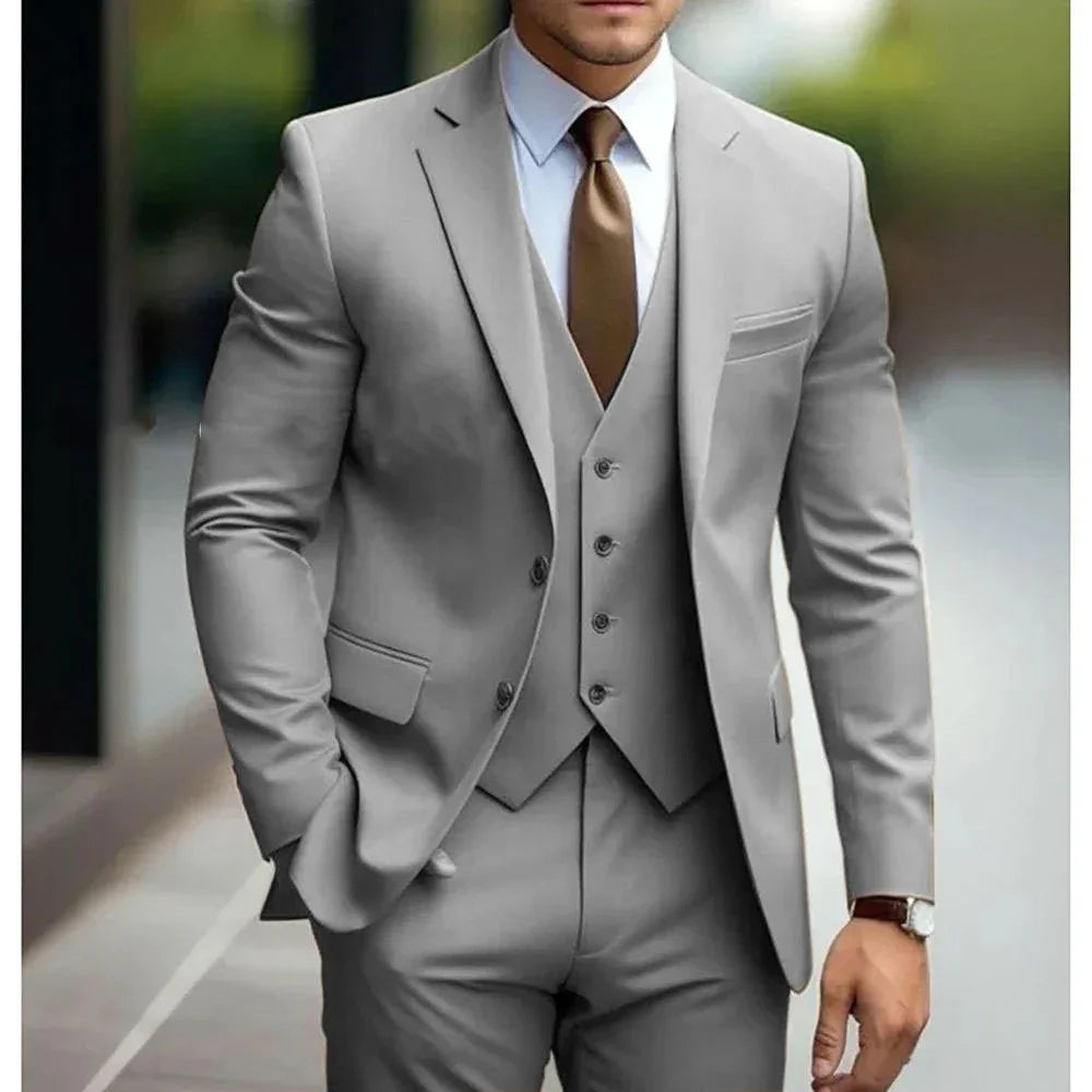 Business Casual Men'S Three-Piece Suit For Bridegroom Men'S Wedding  Pre2brand