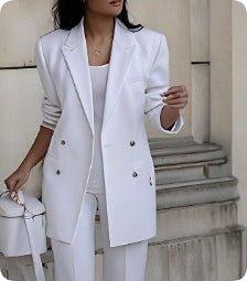 Single-Breasted Jacket Top And Slim Fit Trousers Wome Suits  Pre2brand