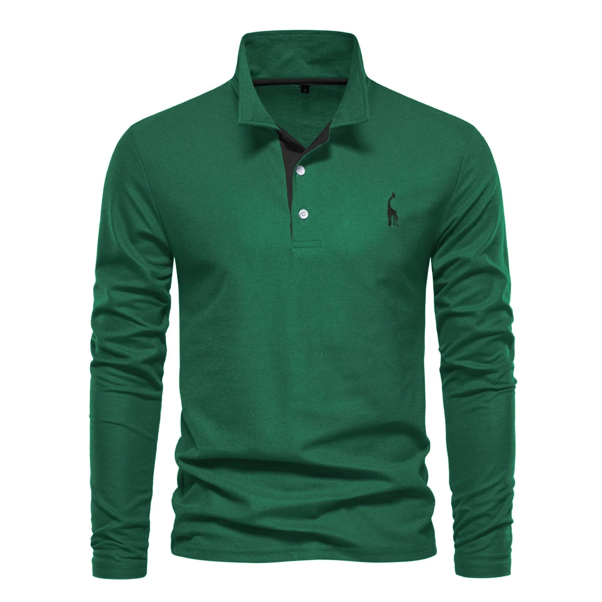 Men'S Fashion Casual Polo Collar Deer Embroidered Long Sleeve  Pre2brand