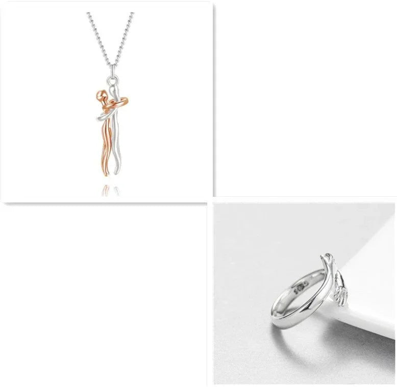 Unisex Love Hug Couple Clavicle Chain Necklace  Pre2brand