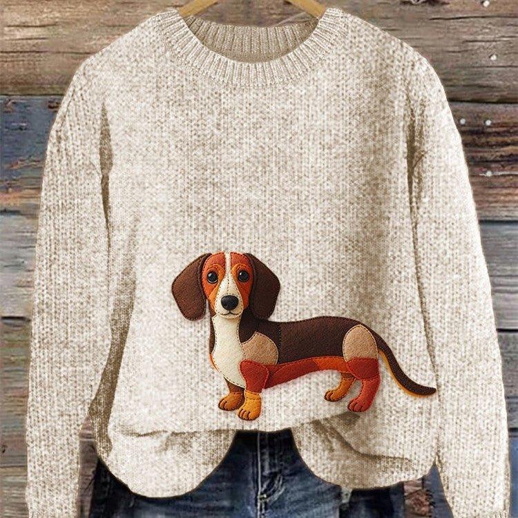 Women's Bear Print Knit Sweater  Pre2brand