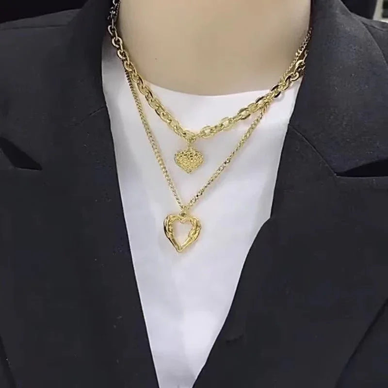 Women's Angel Wings Double Heart Love Necklace Set  Pre2brand