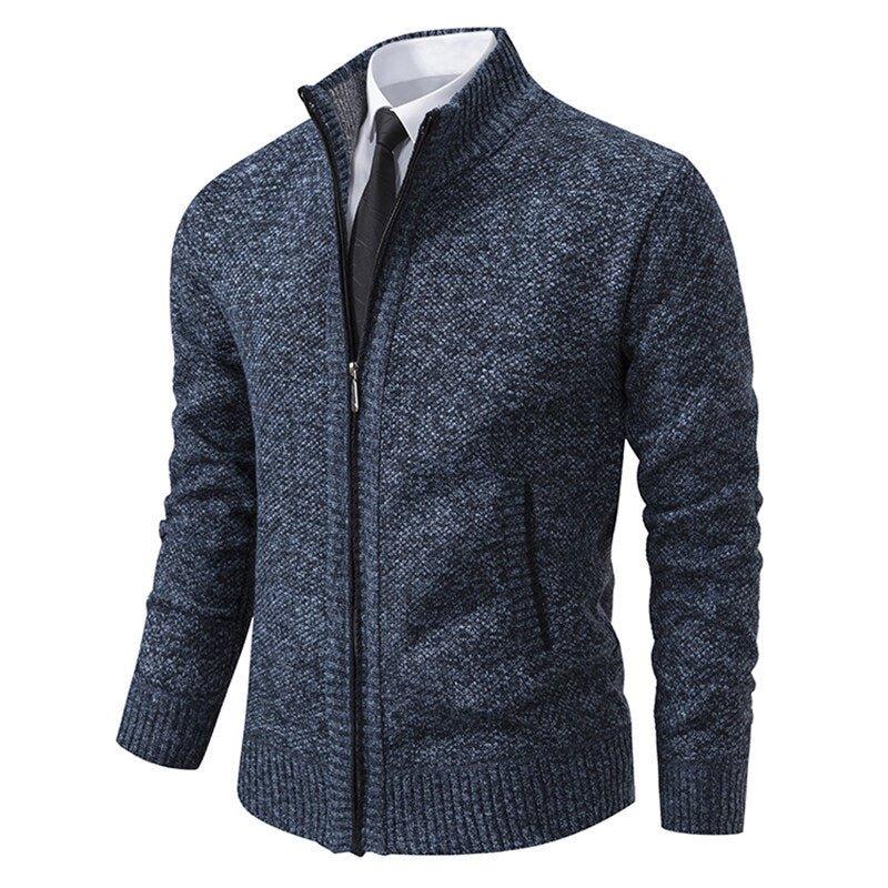 Men'S Solid Color Stand Collar Cardigan Sweaters Coat  Pre2brand