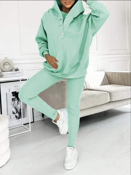 Women'S Solid Color Vest Hoodie And Pants Set  Pre2brand
