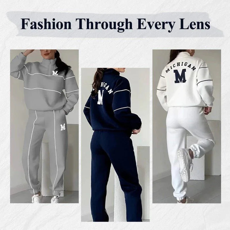 Womens 2 Piece Outfits Lounge Hoodless Pullover Sweatshirt Sweatsuit Sets Sweatshirt Baggy Fashion Sweatpants With Pockets  Pre2brand